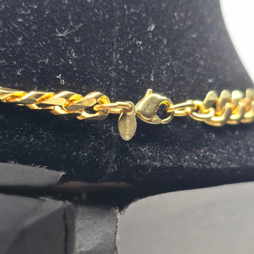 Monet Gold Tone Cuban Link Chain Necklace Long 36" Jewelry - Picture 10 of 16